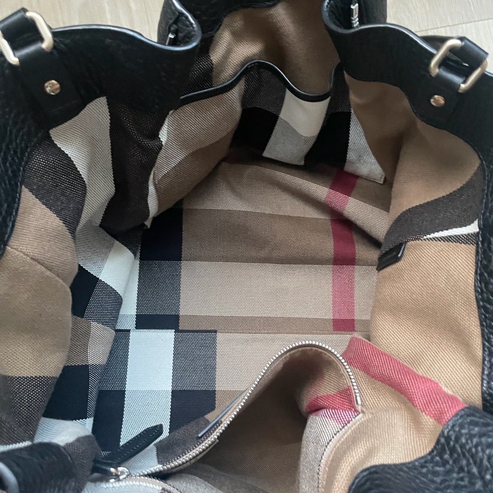 Black Leather Burrbery Tote Bag - Picture 9 of 9